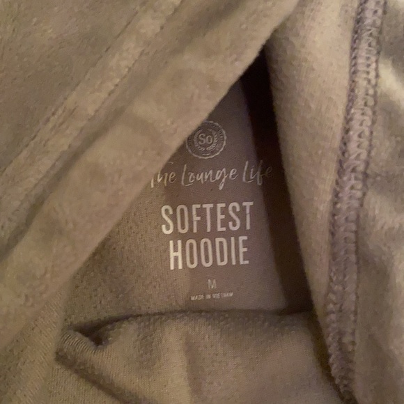 Super soft grey long sleeve crop top with hood - Picture 3 of 3